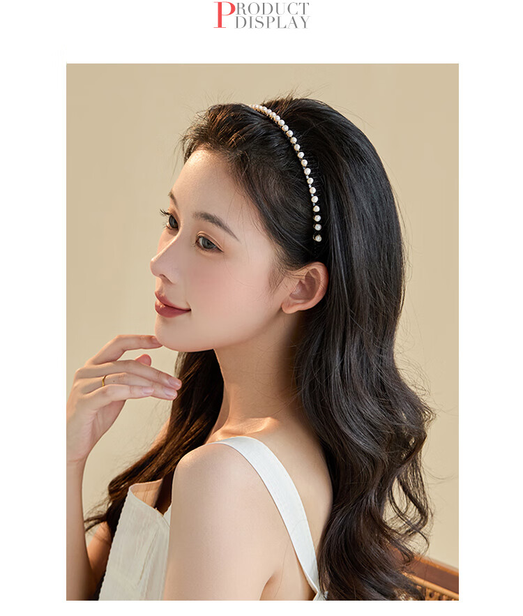 CHIMERA Freshwater Pearl Headband Hairpin for Women, French-Style Bangs Hairband, High-End Hair Accessory, Mid-Autumn Festival Gift 5
