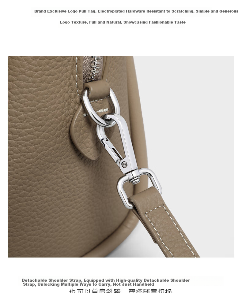 Aiqinghai Top-Grain Leather Handbag for Women, Tote Bag, Shoulder Bag, Crossbody Bag, Light Luxury Birthday Mother's Day Gift, Practical Present for Mom 9