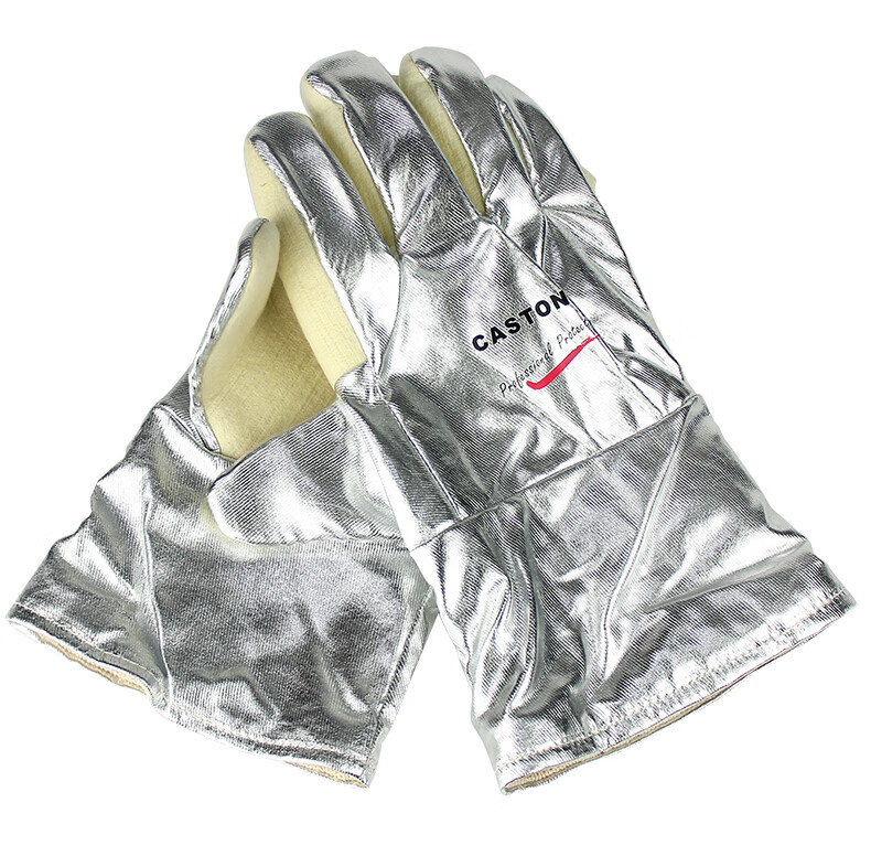 CASTONG NFRR15-34 High Temperature Resistant Gloves 300℃ Heat Insulation Industrial Anti-Scald Wear-Resistant Aluminum Foil 8