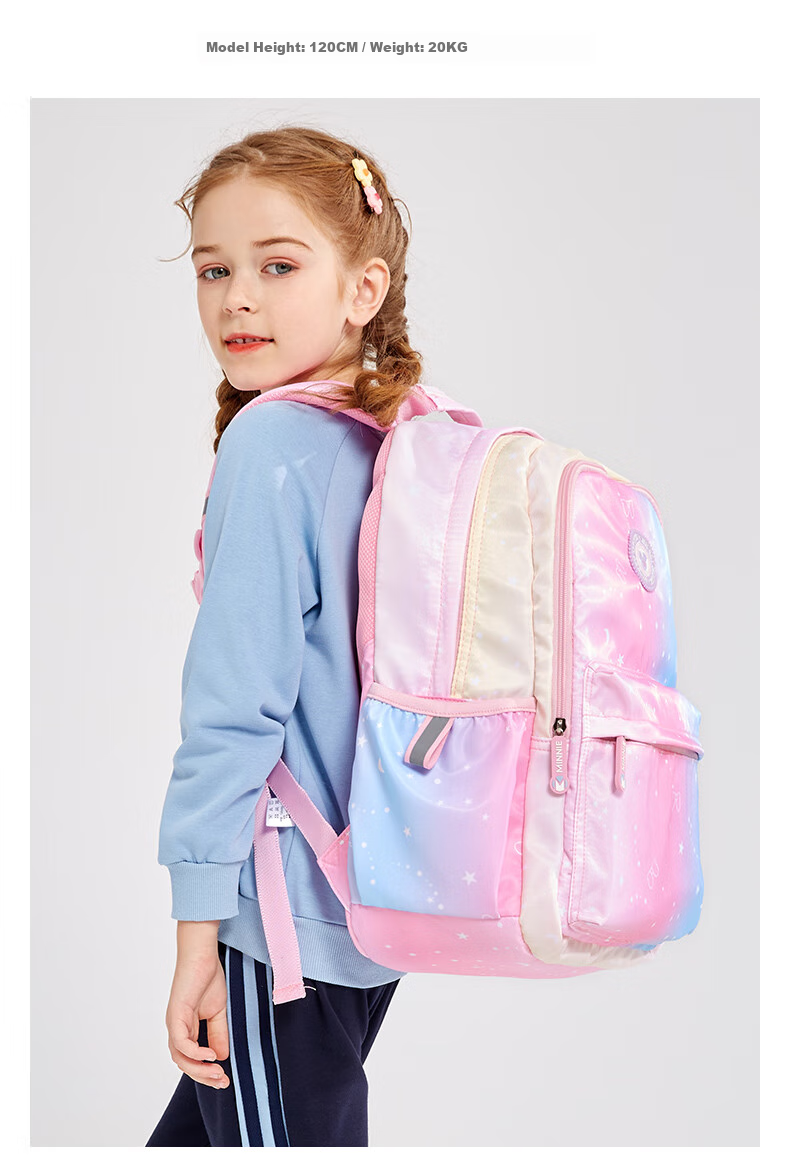 Disney Elementary School Backpack for Boys And Girls Grades 3-6, Water-Resistant, Antibacterial, Lightweight Schoolbag SM11913 Pink 9