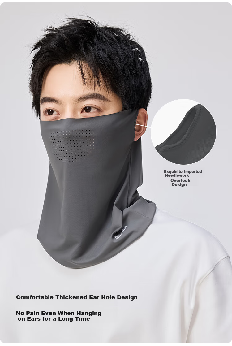 JIUMU Ice Silk Sun Protection Face Mask for Men, Cycling Summer UV Protection Sunshade Neck Guard Full Face Breathable Sun Protection Mask 7