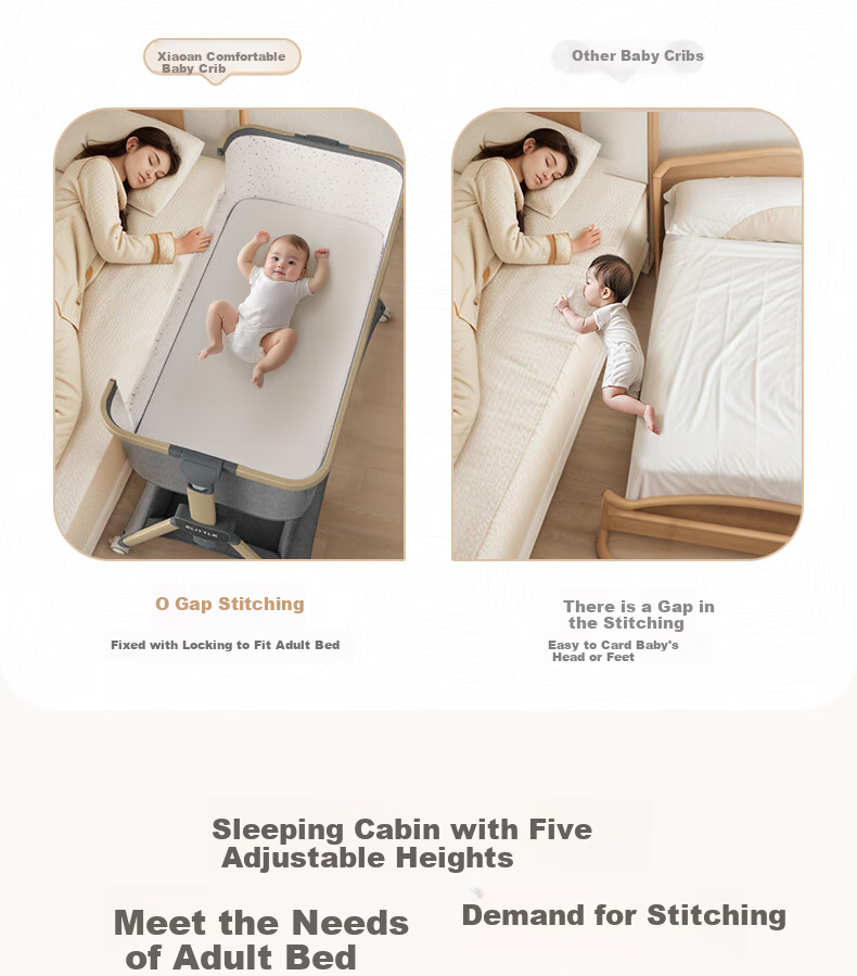 Elittile Baby Crib, Seamless Connection, Multifunctional, Foldable, Movable, Children's Crib, Xia'an Shi Qi Generation Plus 10