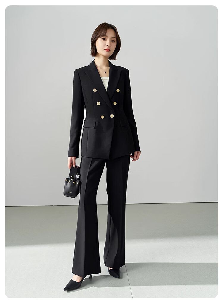 Bodexiaojie Women's High-End Suit Set for Commuting, Interviews, Professional Wear, Wrinkle-Resistant Business Blazer for Petite Figures 16