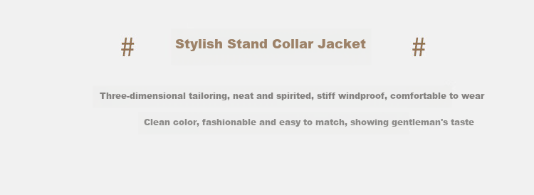 Andongniao [100% Cotton] Men's Spring And Autumn Business Jacket, Casual Versatile Jacket, Lightweight Coat, Simple Stand-Up Collar, Business Style 1