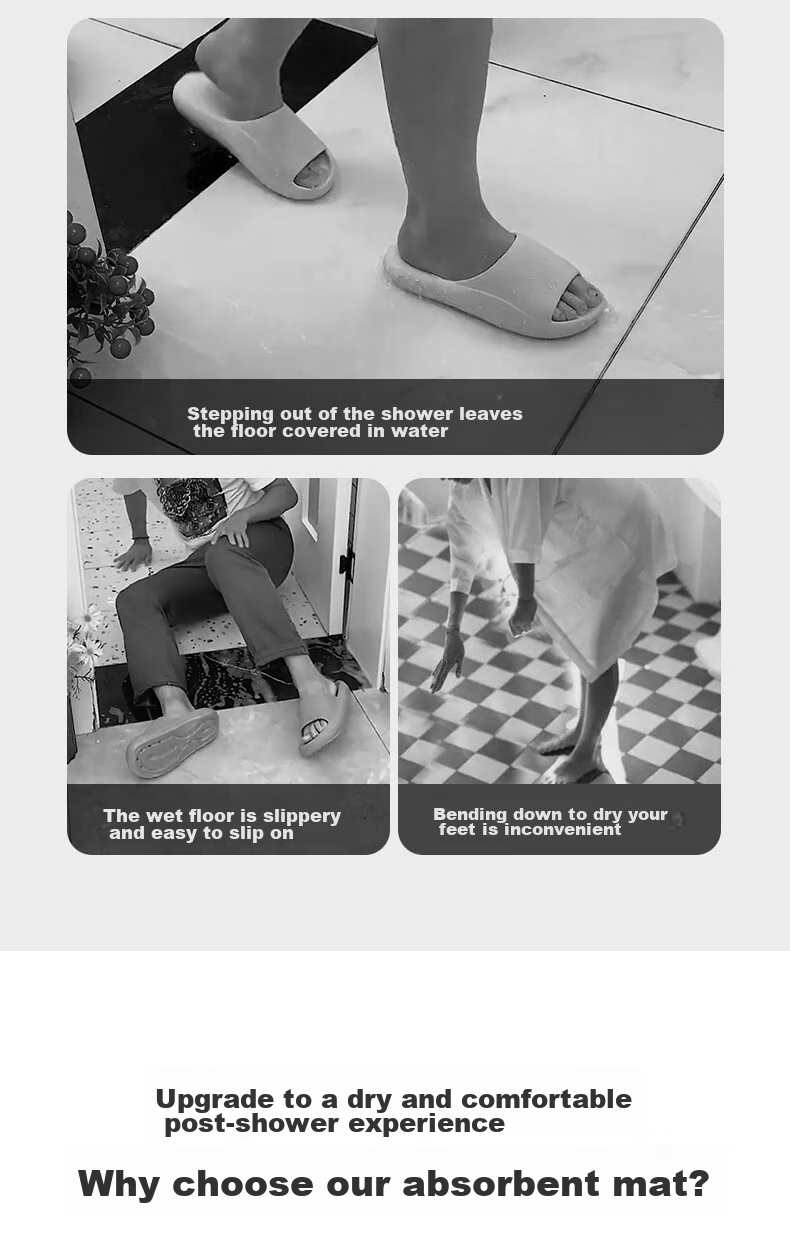 Fengliang Bathroom Mat, Absorbent Foot Pad, Non-Slip Mat for Bathroom Entrance, Bath Mat, Toilet-Specific Mat, Upgraded Thickened Versio 3