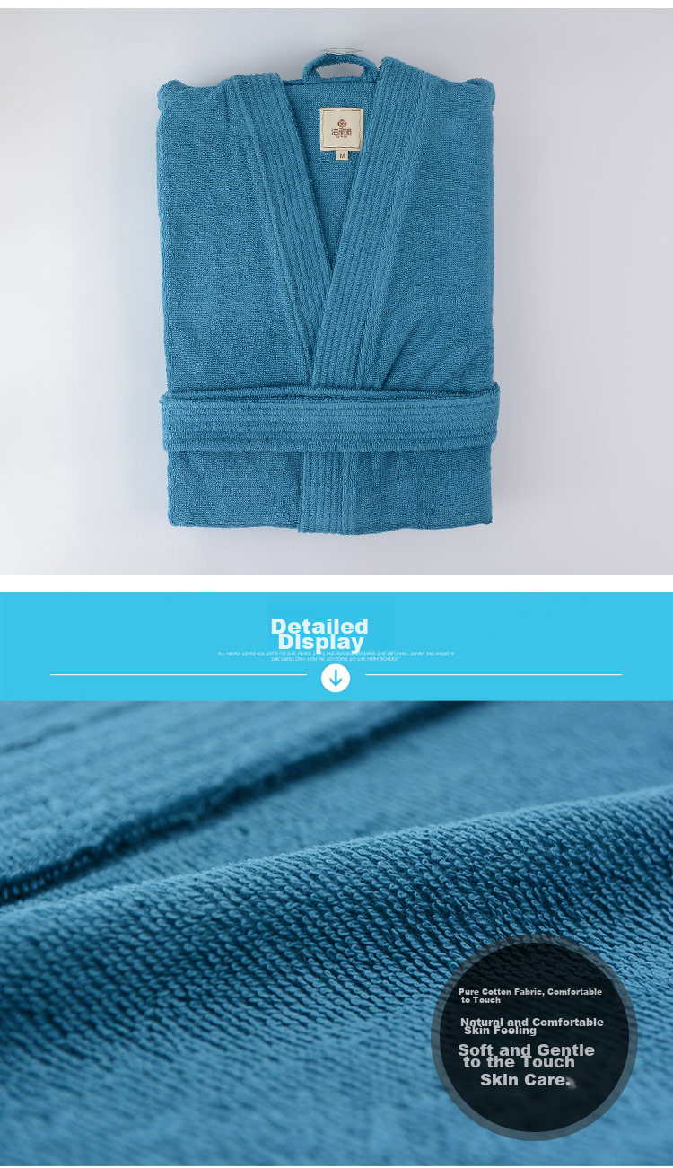 Grace Antibacterial And Anti-Mite Home Bathrobe, Pure Cotton Long Robe for Men And Women, Absorbent Hotel-Style Comfortable Couple's Bathing Suit 12