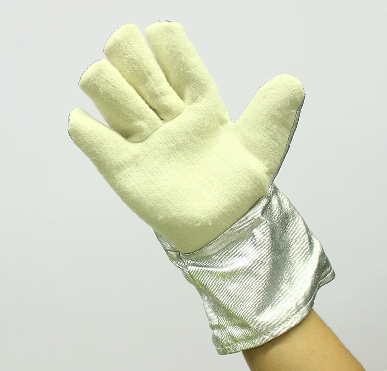 CASTONG NFRR15-34 High Temperature Resistant Gloves 300℃ Heat Insulation Industrial Anti-Scald Wear-Resistant Aluminum Foil 10