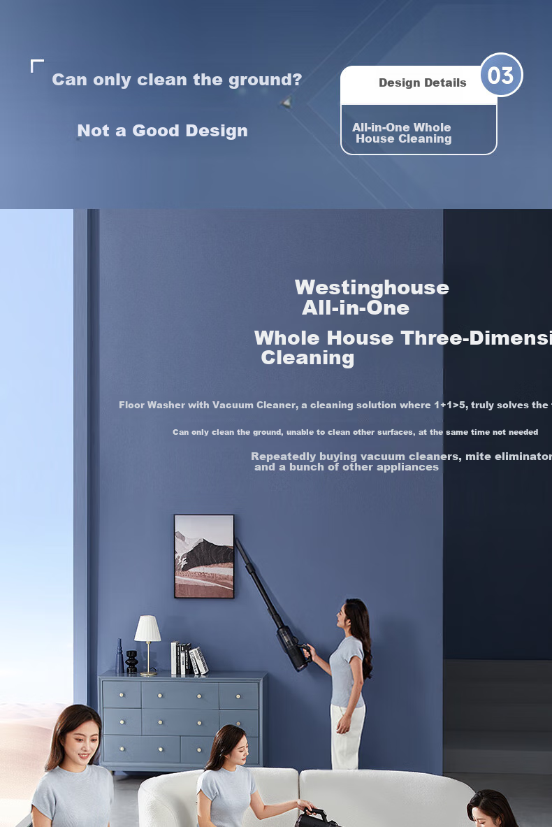 Westinghouse Multi-Function Floor Cleaner E40 Pro, All-In Automatic Cleaning Mop And Vacuum for Home Use, Cordless Vacuum with Hot Air Dryer And Integrated Mopping Functio 11
