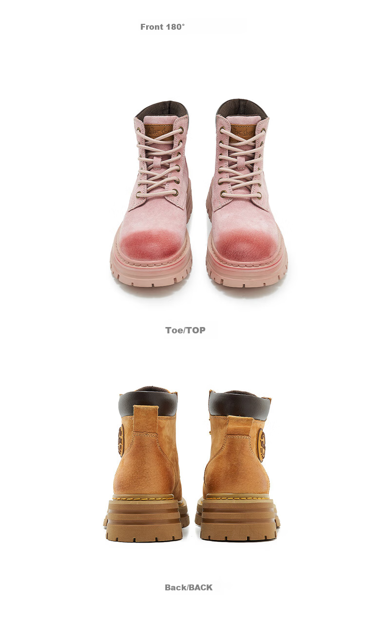 Walker Shop Aokasuo Martin Boots Women's Yellow Work Boots Outdoor Sports Hiking Shoes for Women M145263 Khaki 13