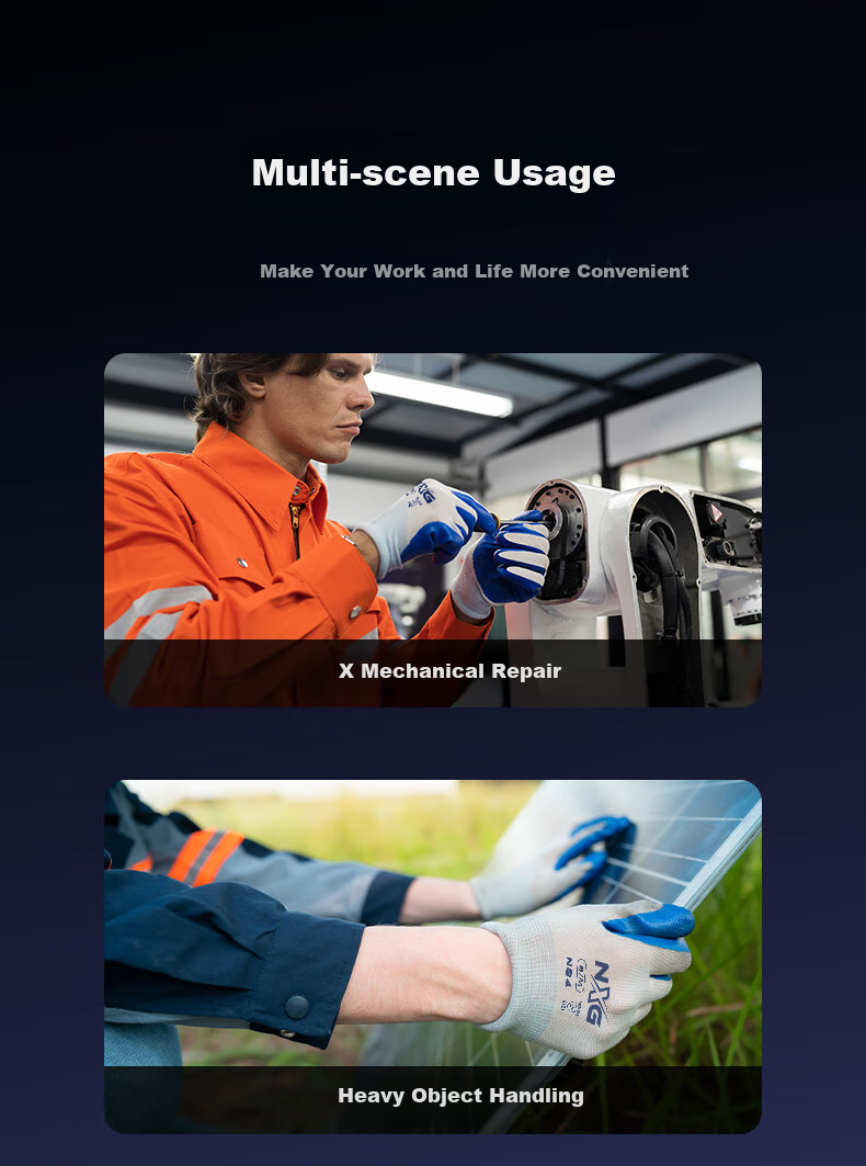 NXG Coated Work Gloves, Nitrile Rubber Wear-Resistant Non-Slip Rubber, Construction Site Protective Work Gloves N85 11