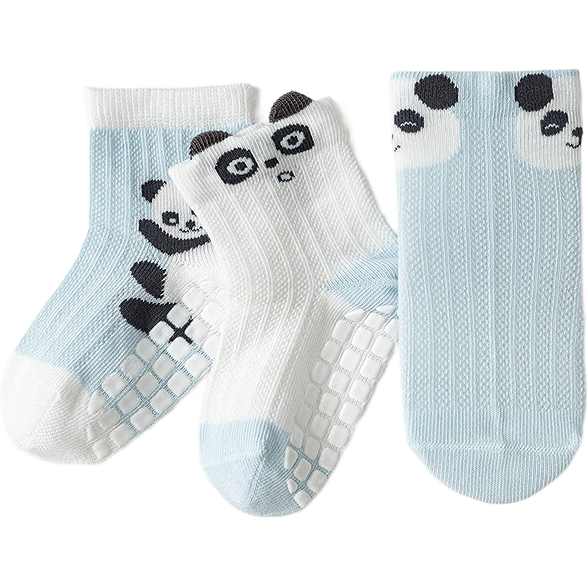 BALABALA Baby Socks, Summer Mesh Socks, Thin Infant Floor Socks, Anti-Cold, Seamless, Three-Pair Pack, 208225172207