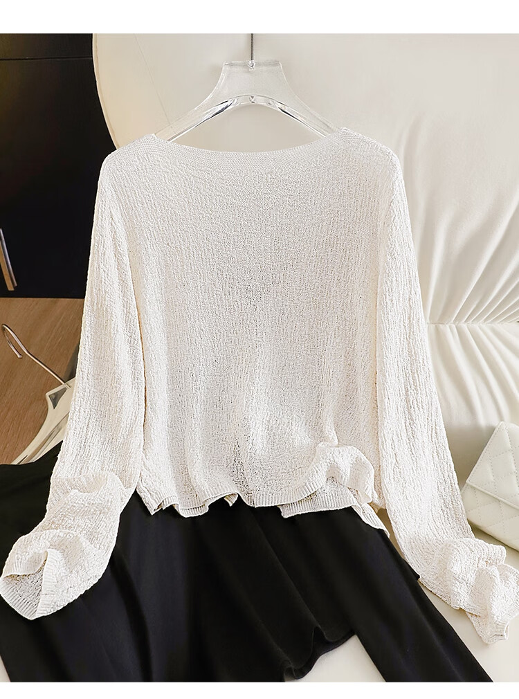 Tachi Tencel Linen Cardigan for Women, Spring 2026 Collection, Long-Sleeved Lightweight Breathable Knitted Air Conditioning Shirt Top 15