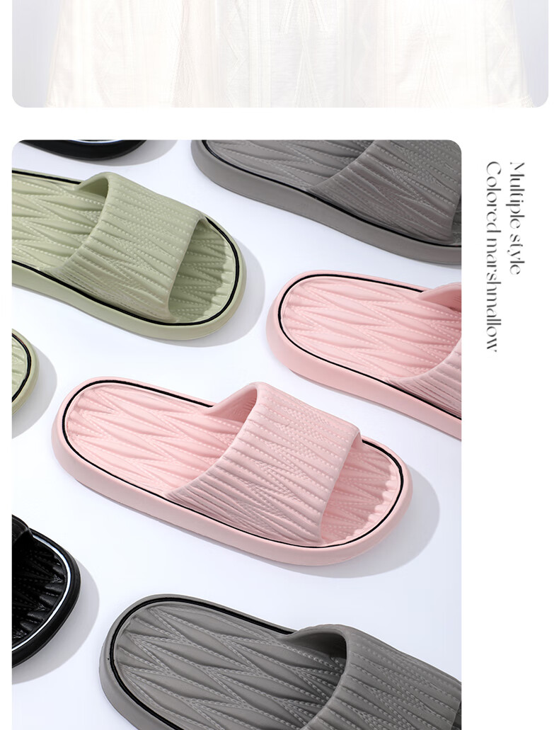 Grace Slippers, Comfortable Breathable Soft Sole EVA, Outdoor Couple Style, Home Thick-Soled Slippers for Summer, Gray, Size 40-41 12