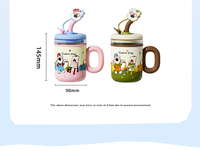 BABLOV Insulated Mug, 316 Stainless Steel Water Cup, Women's Style, Children's High-Quality Straw Cup, Birthday Gift, 510ml, National Day Wedding 23