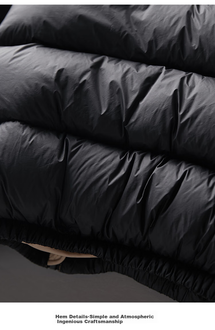 Dme [90% Down Thickened Fluffy Puffer Jacket] New Winter Style Stand Collar Cocoon-Shaped Petite Short Black down Coat for Wome 7