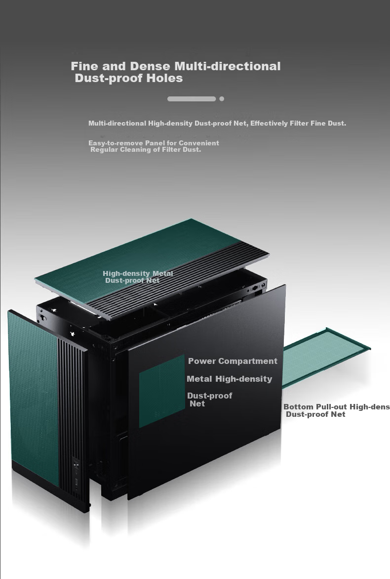 PHANTEKS XT M3 Mini Whirlwind MATX Black Side-Transparent Cooling Stand Desktop Small Case (360mm Water Cooling/9 Fan Positions/Four-Slot PCI/Type-C 20Gb) 9
