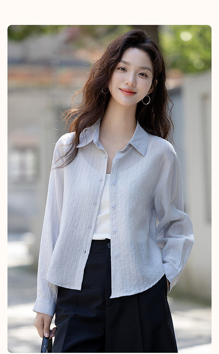 Demana [Light Breath Lyocell] Spring Autumn Smart Style Wind Lapel Long Sleeve Shirt Elegant Airy Blouse Women's Top 3