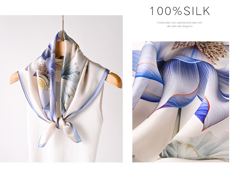 Hangsilu Silk Scarf for Women, Square Scarf, Lightweight Mulberry Silk Neck Scarf, Birthday And Holiday Gift for Mom, Teacher, Or Friends 15
