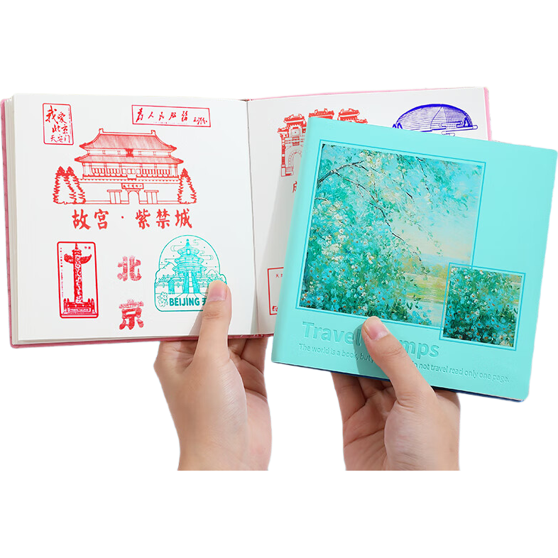 Jiaranheng Square Stamp Book, Travel Check-In Book, Museum Portable Stamp Book, Collection Album, Aesthetically Pleasing Blank Journal, Beijing Forbidden City Scenic Spot Check-In Stamp Book, Commemorative Book, Gree