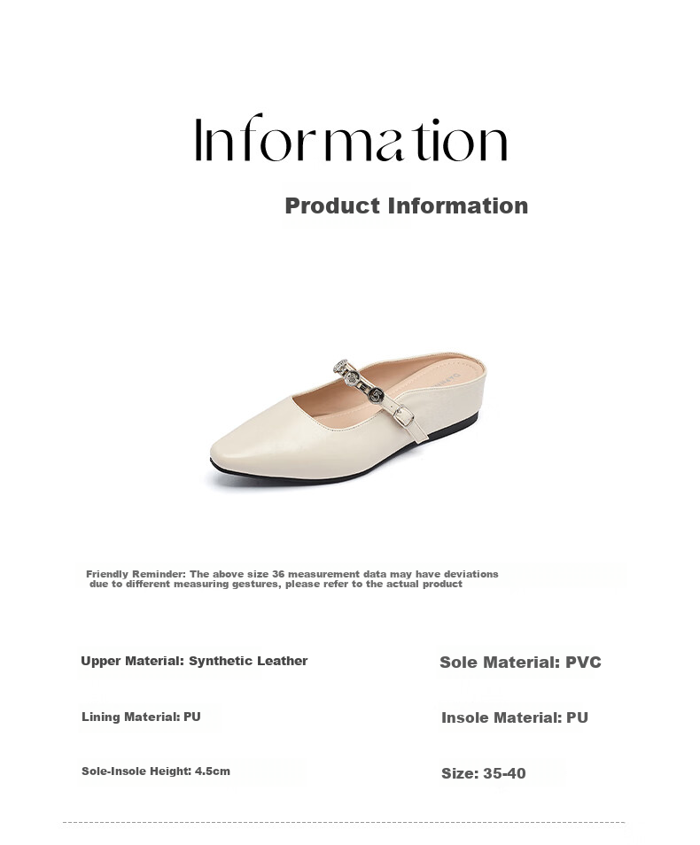 Daphne Thick-Soled Mary Jane Shoes for Women, 2026 New Style with Hidden Heel, Suitable for Skirts, Pointed Toe Flats, Closed-Toe Mules And Slippers 2