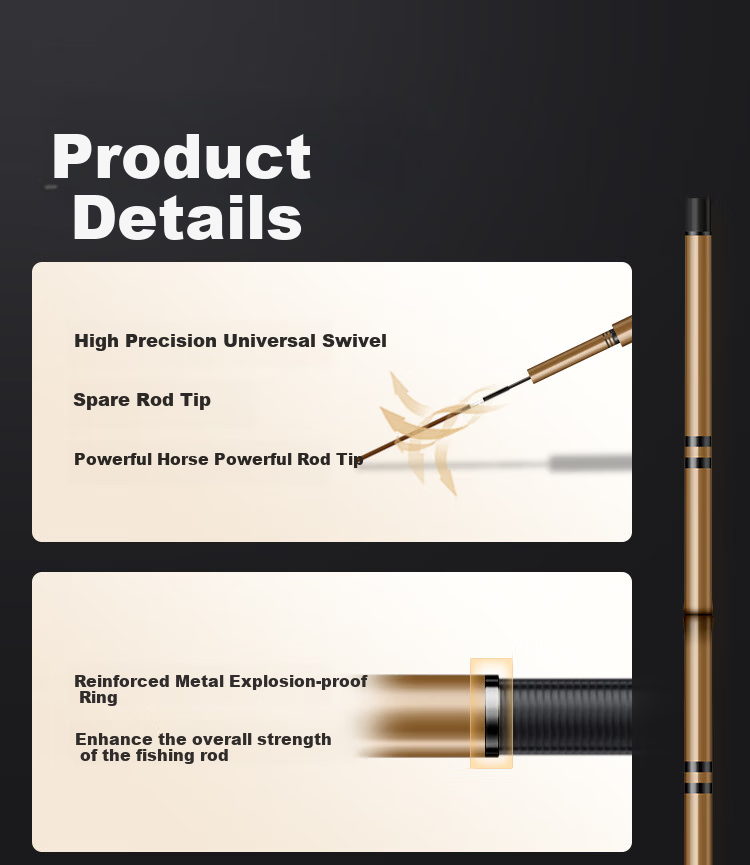 JD Original Bamboo Shadow Small Comprehensive Bamboo Fishing Rod, Handheld Ultra-Hard Lightweight Carbon Fiber Carp And Bighead Carp Rod, Carp Fishing Pole, 4.5m 11