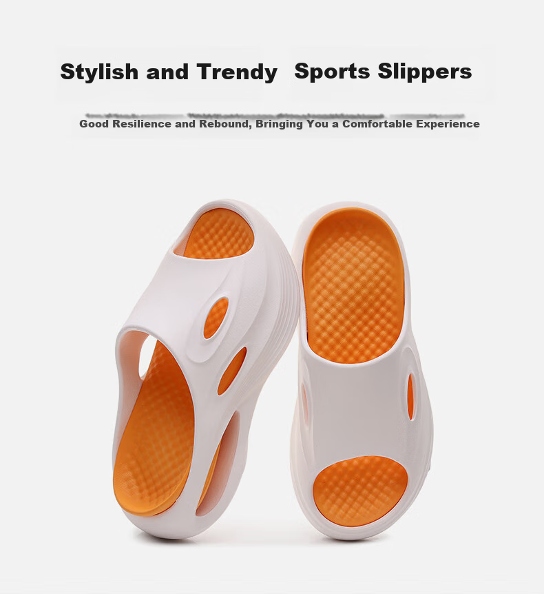 GUOLUOFEI Sports Slippers for Men, Summer Outdoor Wear, Casual Trendy Thick-Soled Non-Slip Sandals for Women, White And Black, Size 44-45 2