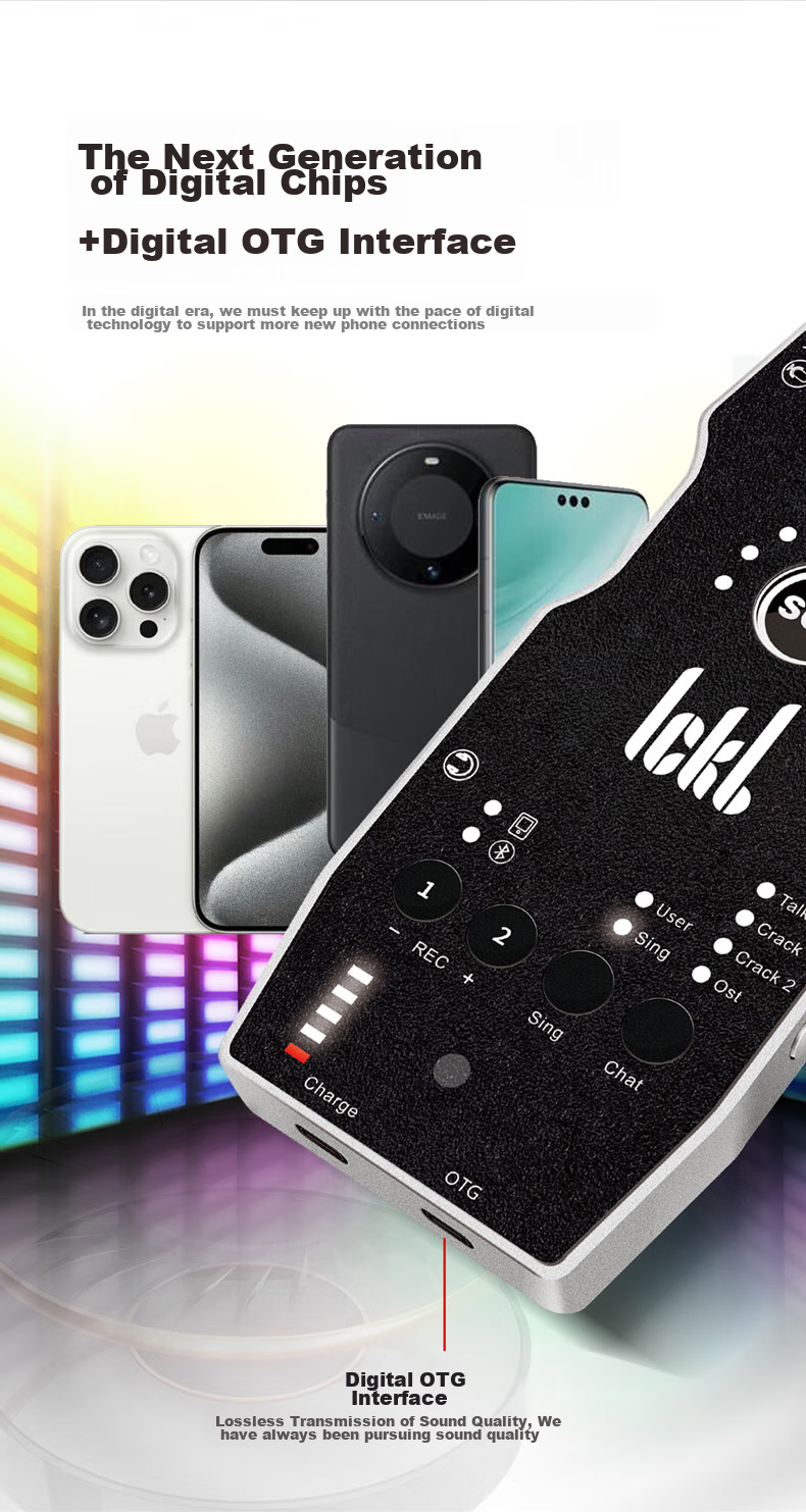 Ickb So8 Sixth Generation Sound Card Set, Mobile Phone Live Streaming, Computer Douyin Kuaishou Universal Streamer Singing, Quanmin K Song Recording, Live Streaming Equipment Complete Set, Condenser Microphone 10