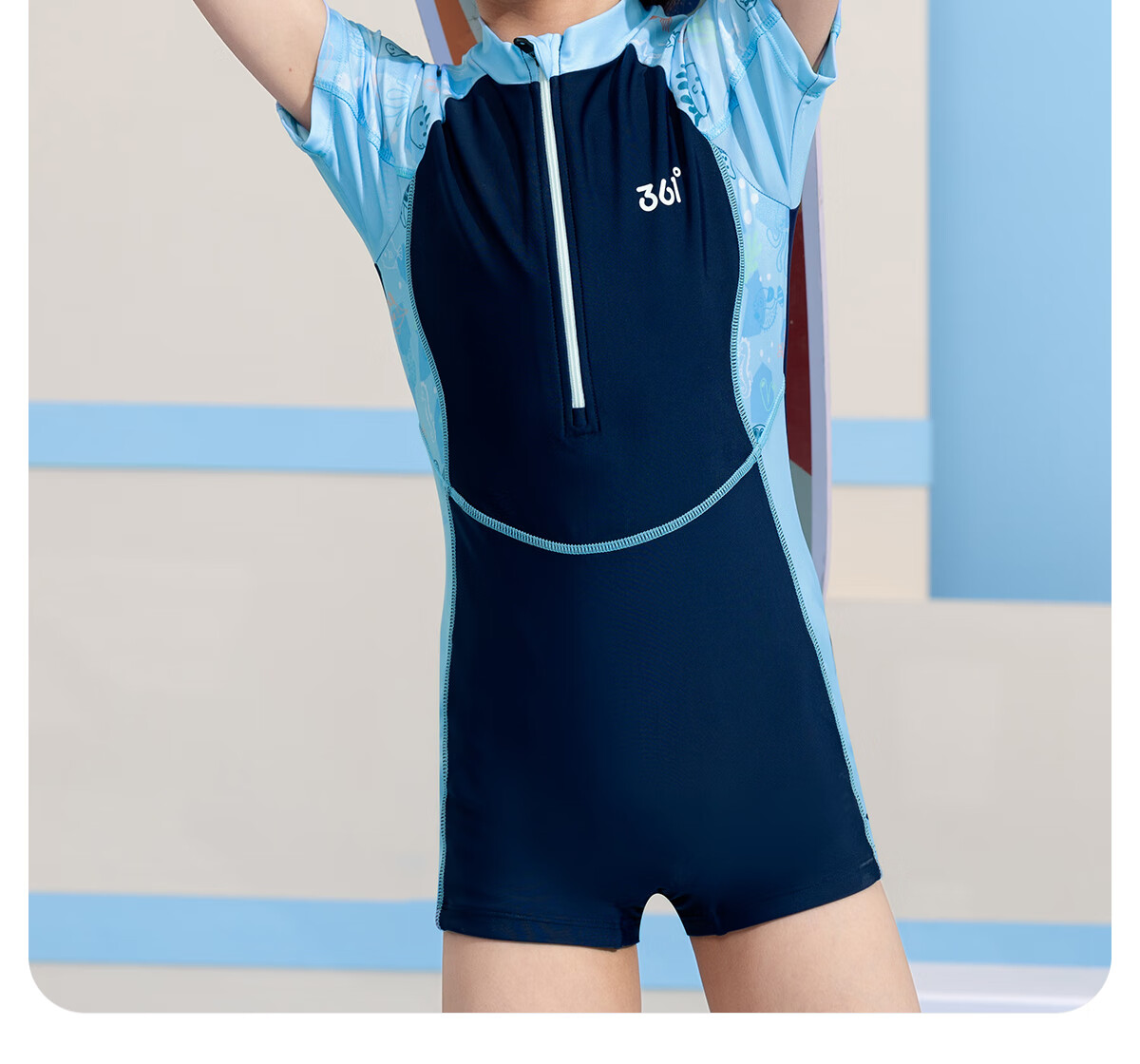 361° Children's Swimsuit One-Piece Square Leg for Girls, Professional Training Swimwear for Toddlers And Older Kids 9