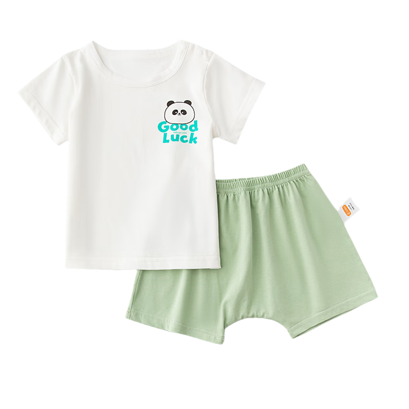 Babyprints Summer Baby Set Toddler Short Sleeve T-Shirt and Shorts 2-Piece Thin Underwear Outfit Panda 90