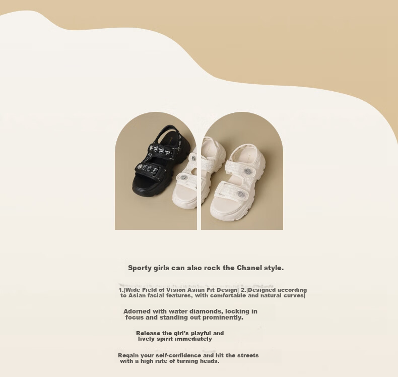 ZHR Women's Sports Sandals, 2026 New Style Women's Shoes, Platform Thick-Soled Outdoor Beach Shoes for Women, G663 Beige, Size 39 3