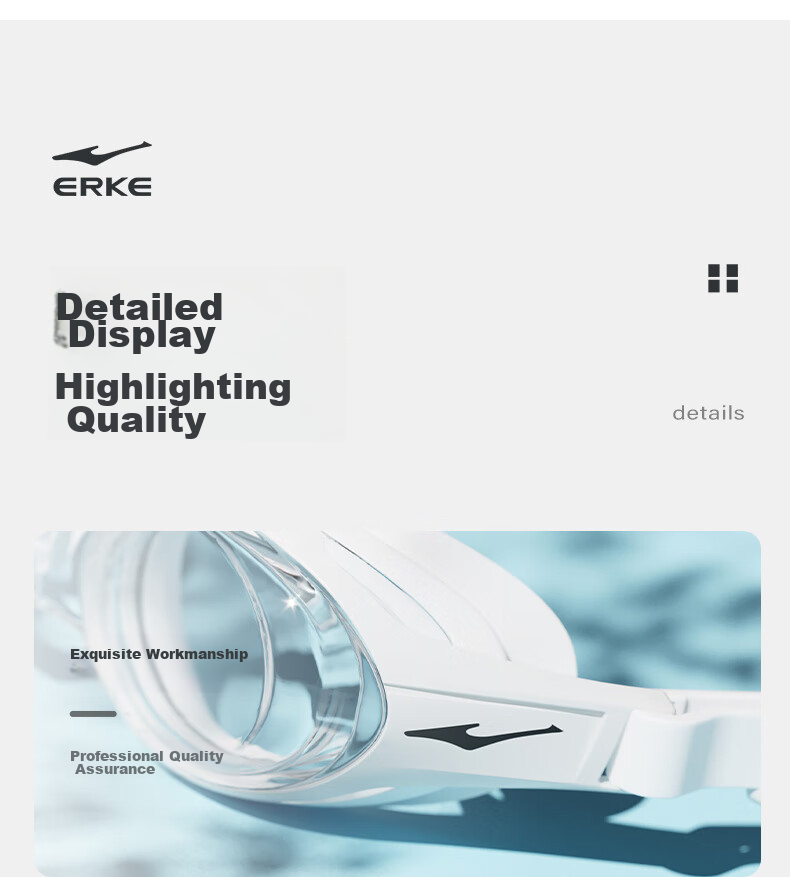 ERKE Swimming Goggles, Waterproof And Anti-Fog, for Men And Women, High-Definition Myopia Swimming Goggles, Professional Sports White for Swimming And Diving, -6.00 Diopters 9