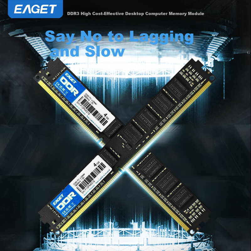 EAGET DDR3 4GB 1600MHz 1.5V Desktop Memory Module, Computer Office Memory, P10 Third Generation Computer Memory, for Office And Study