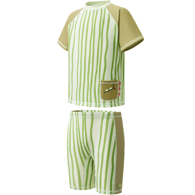 Kocotree Children's Two-Piece Swimsuit with Short Sleeves for Boys And Girls, Sun Protection Swimwear for Toddlers, Kids And Teens