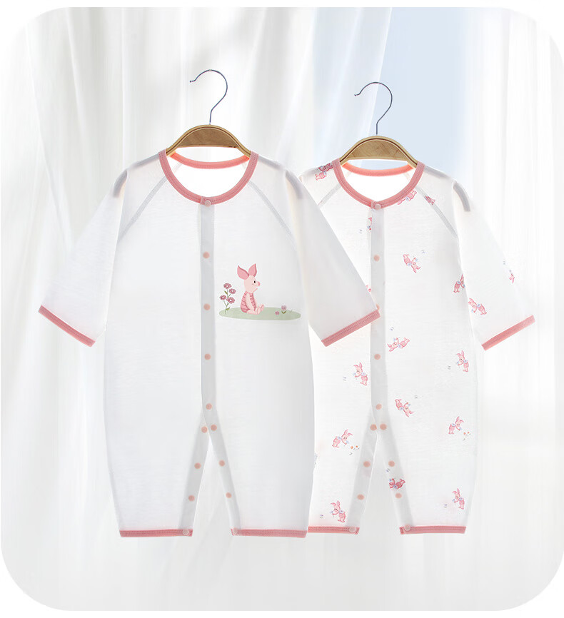 Disney Baby Clothes, Newborn Summer Thin Onesie, Full Moon Baby Hundred Days Sleepwear, Viny 2 Pieces, 59cm 3