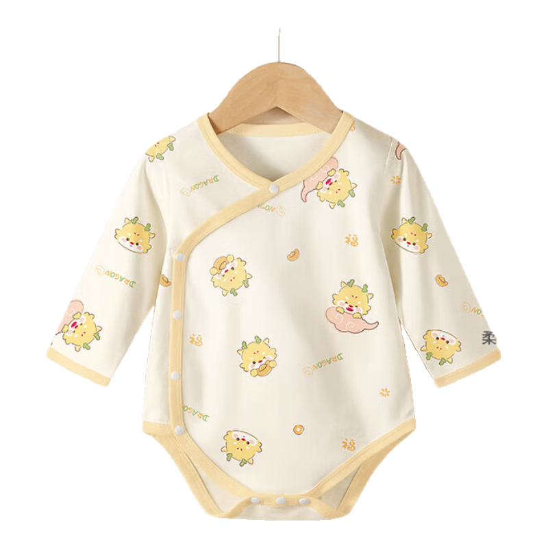 AIBEDILA Baby Romper Spring And Autumn Pure Cotton Long-Sleeve Infant Bodysuit Newborn All-Season Pure Cotton Onesie Jumpsuit Size 66