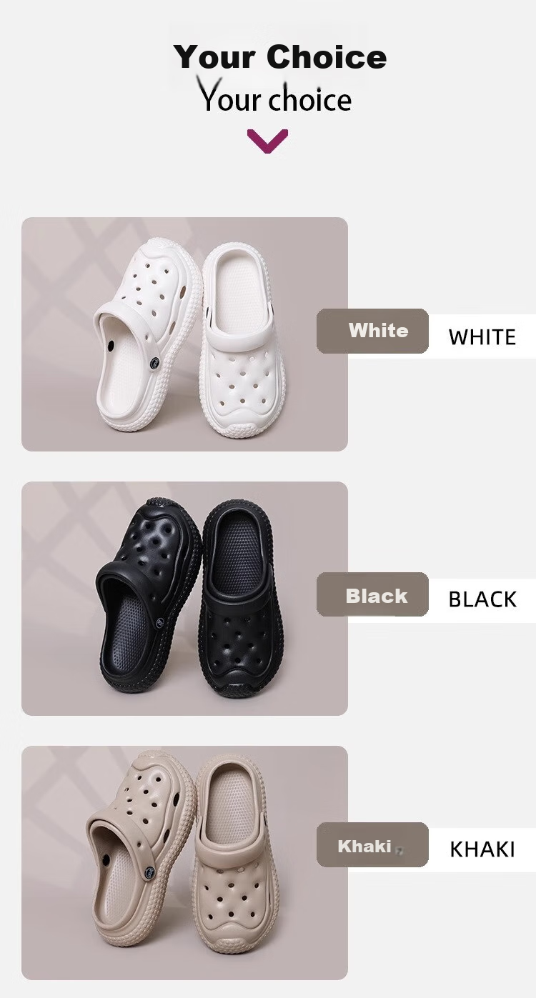 GUOLUOFEI Men's Breathable Perforated Shoes, Trendy Slip-On Outdoor Wear-Resistant Non-Slip Closed-Toe Slippers for Women, Black, Size 40-41 13