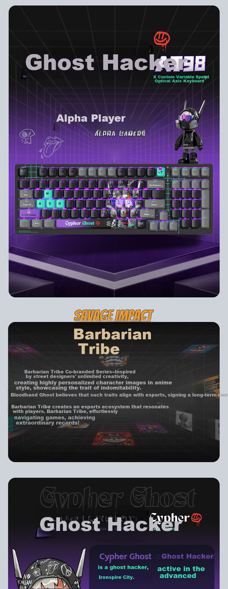 A4TECH AT98 99-Key Mechanical Keyboard Wired Gaming Keyboard E-Sports Mechanical Keyboard Specialized Optical Switch Keyboard for Wild Tribe Light Switch Phantom Black Hacker Wired 3