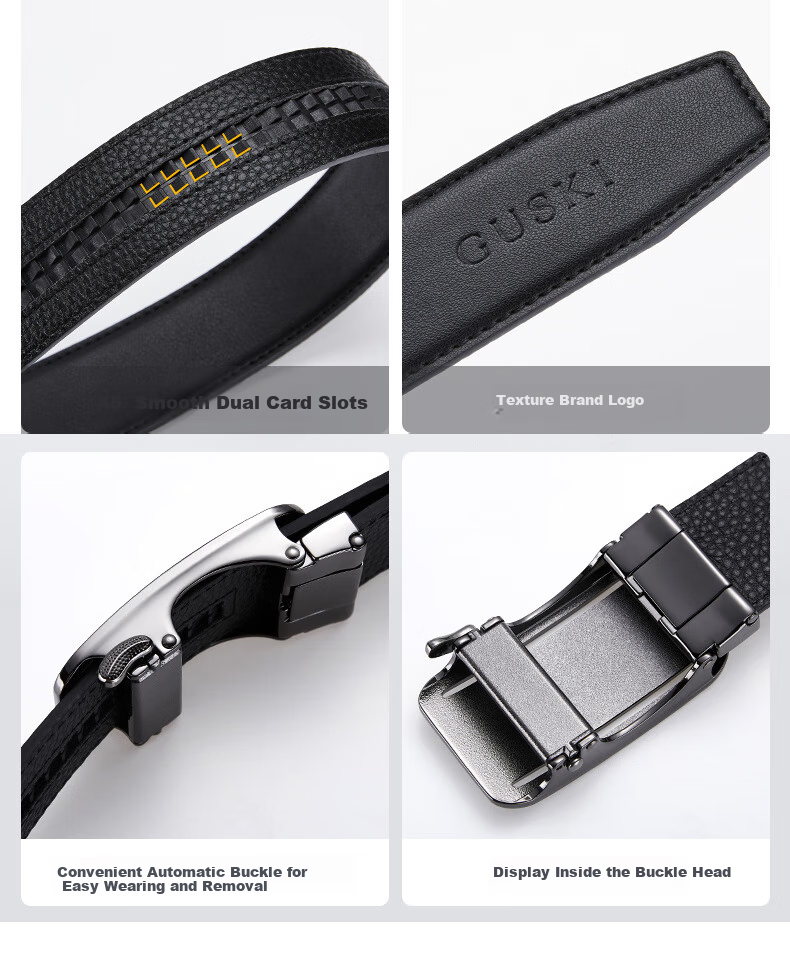 GUSKI Brand Men's Leather Belt with Automatic Buckle, High-End Business Waistband in Gift Box, Birthday Present for Boyfriend Or Husband 12