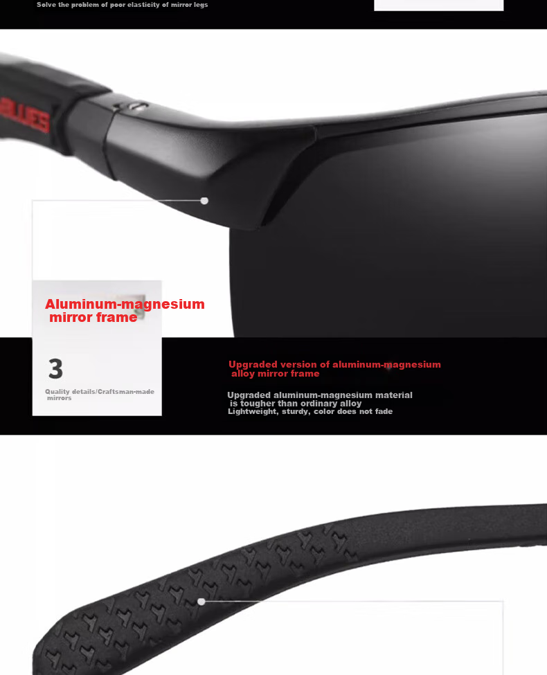 Boshide Driving Glasses, Fishing Goggles, Polarized Sunglasses, Men's Outdoor Cycling Driving Glasses, Black Frame 16