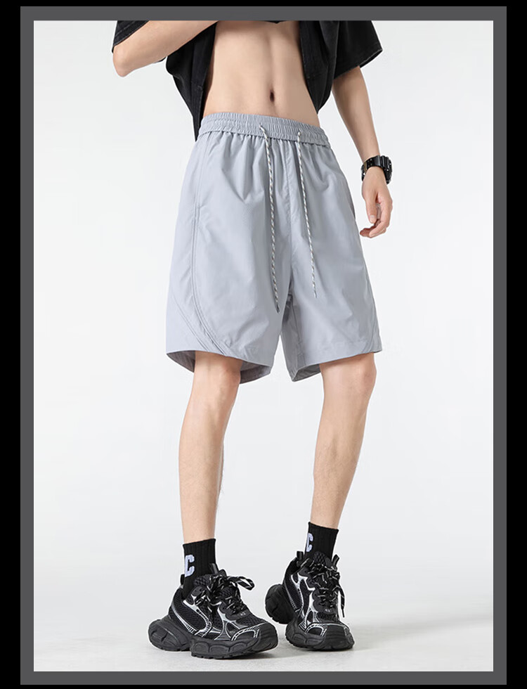 Homlean Mountain Series Casual Shorts, Summer Men's Loose Straight-Leg Breathable Versatile Sports Quick-Dry Five-Point Shorts, BT08 Lime Yellow, Size M 11