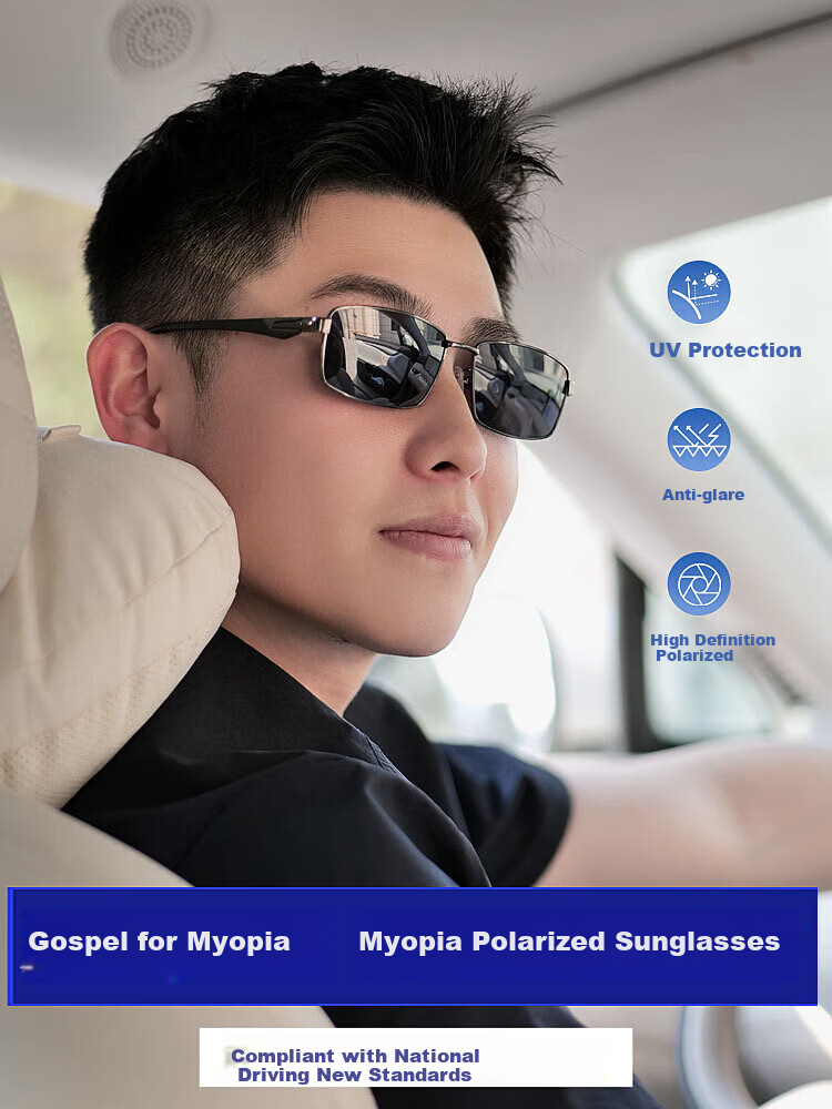 Chuangguo 2026 New Polarized Sunglasses for Men, UV Protection, Anti-Glare, Driving Glasses for Nearsightedness, High-Definition Sunglasses 11