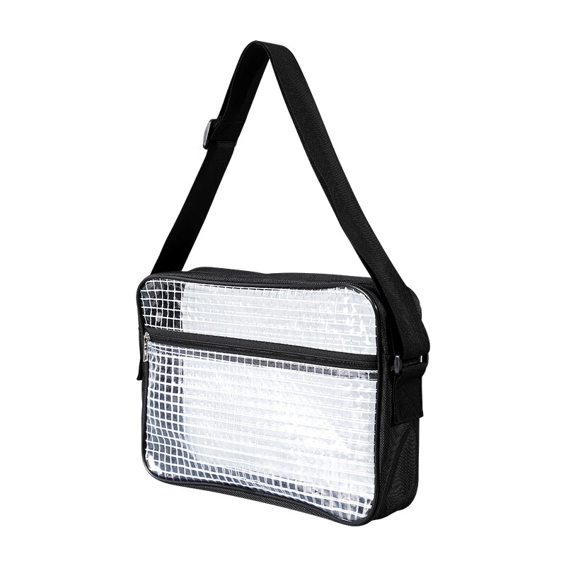 WK Anti-Static PVC Dust-Free Tool Bag Cleanroom Waterproof Transparent Crossbody Backpack Double Shoulder 17-inch Black Strap Single Shoulder Bag