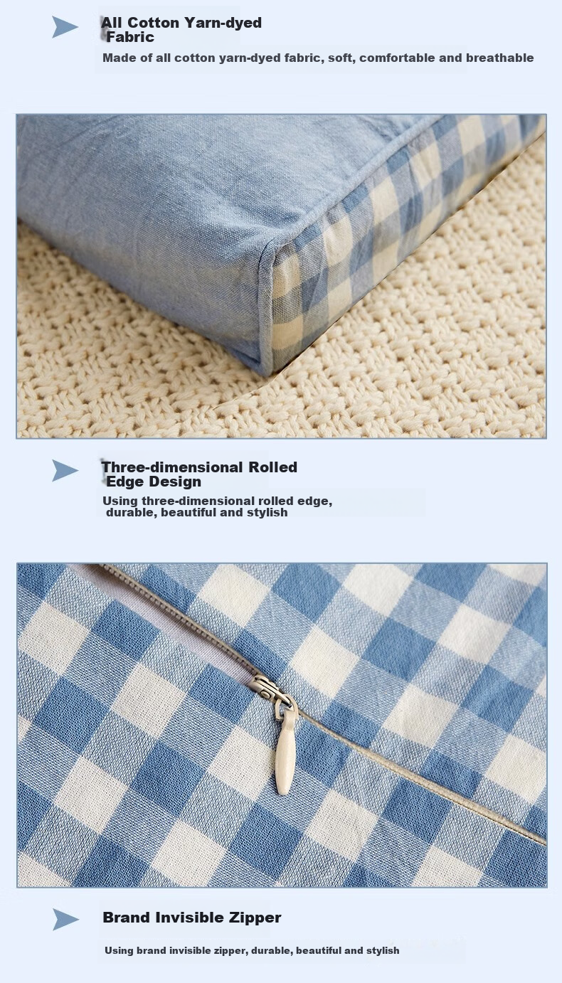 AVIVI Buckwheat Pillow, 100% Buckwheat Hull Pillow, Cervical Pillow, Light Blue, Single Pack, 35*55cm 9