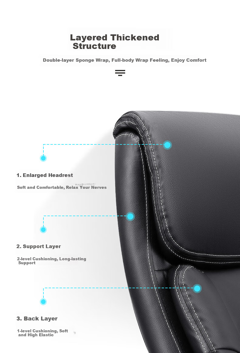 Deli Ecological Leather Executive Chair, Comfortable Home Office Chair, Ergonomic Computer Chair, 4913S 6
