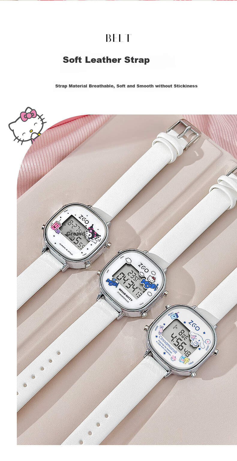 Hello Kitty Sanrio Kids Digital Watch Waterproof for Girls Ages 6-12 Middle Elementary School 879 5