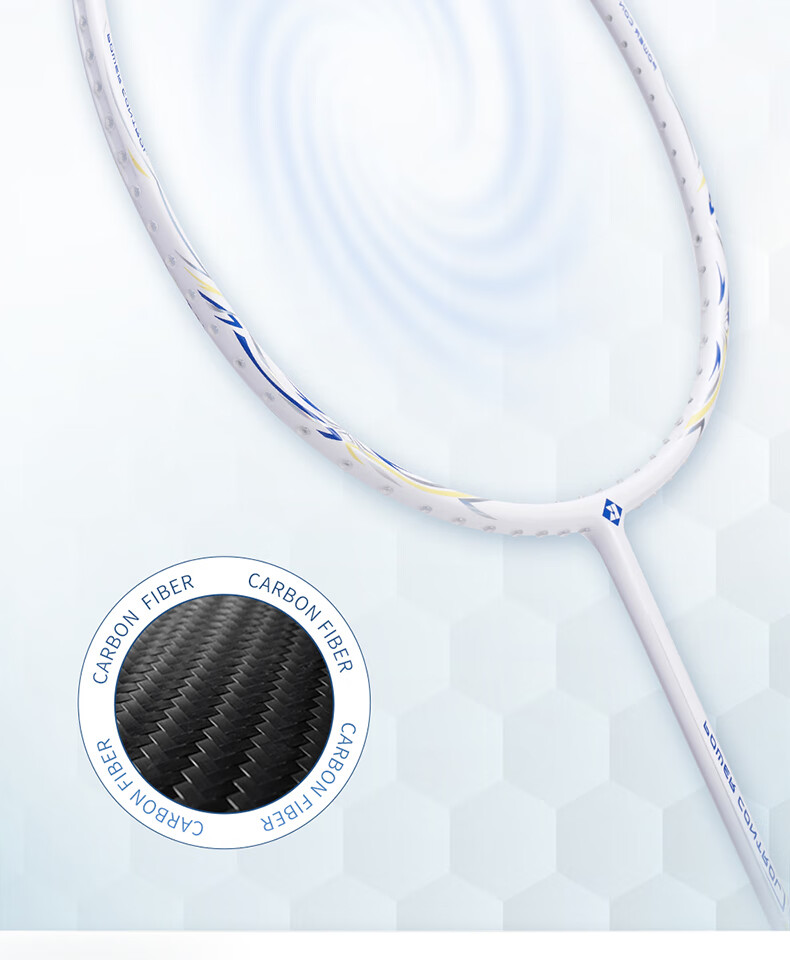KUMPOO Badminton Racket K520pro, Full Carbon Ultra-Light Offensive And Defensive Racket, Xunfeng Beginner Training Competition Single Racket, White And Light Pink 3