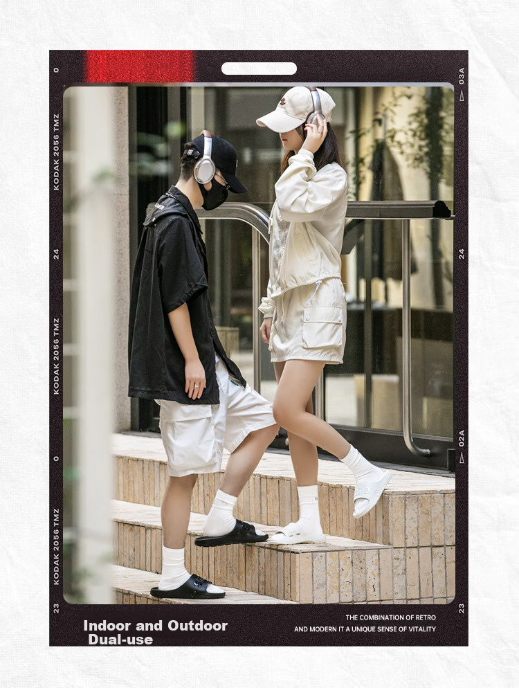 Jiayi Slippers Unisex Thick Sole Soft Elastic Outdoor Bathroom Sandals Night Black Size 42-43 JY2521 2