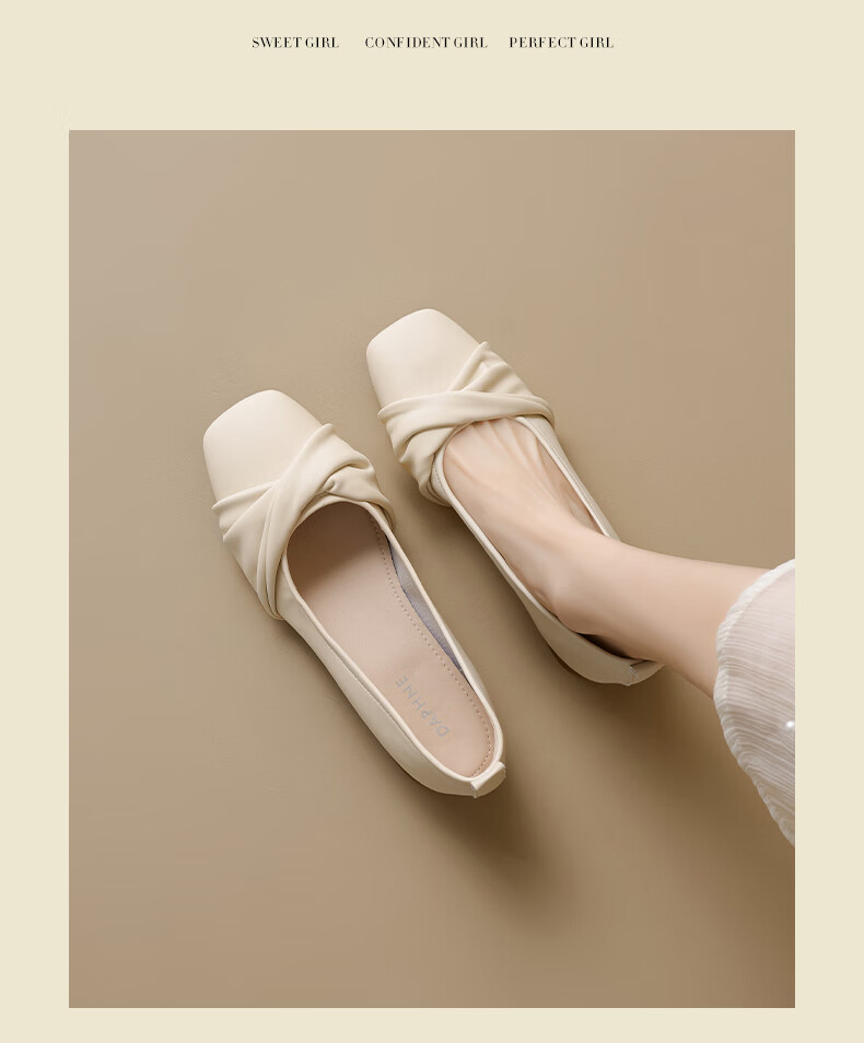 DAPHNE Women's Low-Cut Flats, 2026 New Summer Style, Soft-Soled Ballet Flats, French Mary Jane Slip-On Mom Shoes 4