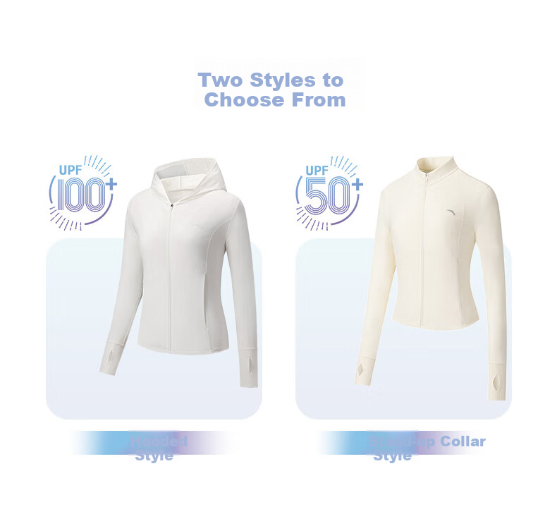 Anta Juejue Purple 5.0 Slim Waist Cool White UV Protection Women's New Anti-UV Sports Jacket 13