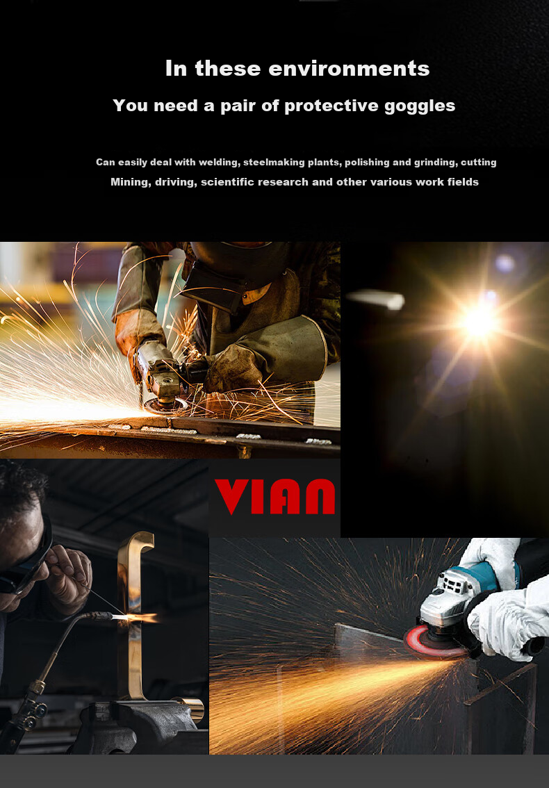 VIAN Welding Goggles for Electric Welding, Laser Welding, Auto-Darkening, MIG Welding, Anti-Glare, Protective Eyewear, 1738 Welding Glasses, 8 Degrees Gray (Ultra-High Strength Welding) 2